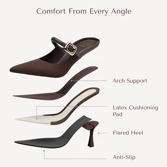 GraceLithe Pointed Toe Heeled Mule - Picture 6 of 12